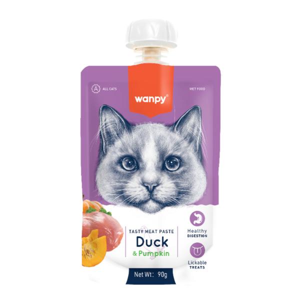 WANPY ADULT CAT MEAT PASTE DUCK & PUMPKIN 90G