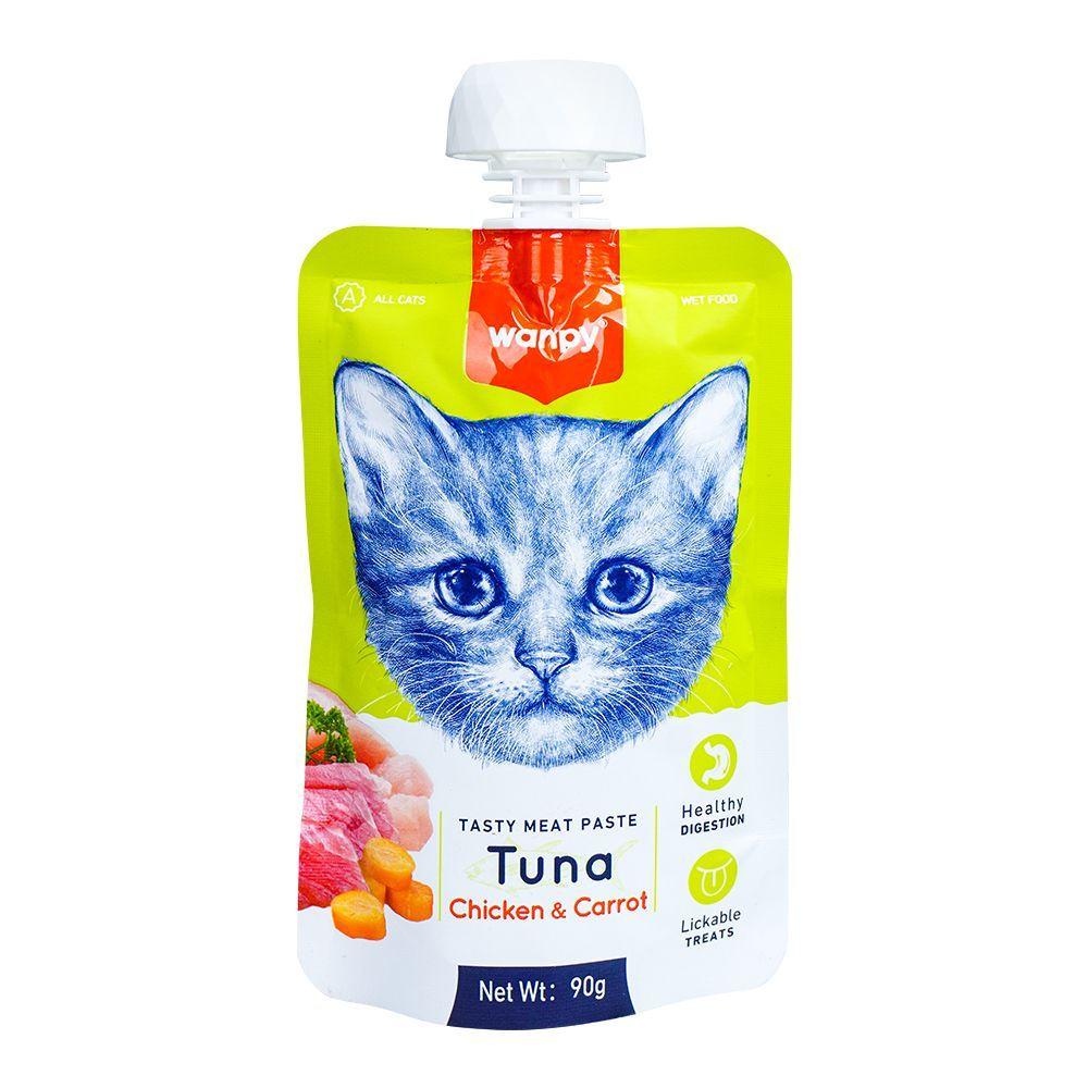 WANPY ADULT CAT MEAT PASTE TUNA CHICKEN & CARROT 90G