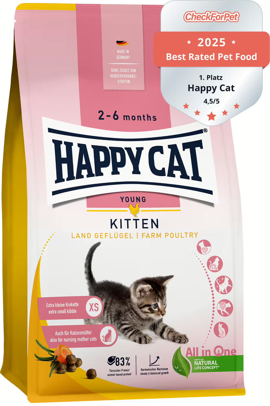 Happy Cat Kitten Young Kitten Farm Poultry 1.3 Kg Bag