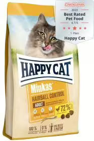 Happy Cat Adult Minkas Hairball Control Poultry 1.5 Kg Bag