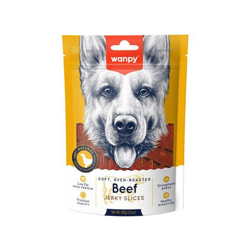 WANPY ADULT DOG SOFT BEEF JERKY SLICES DOG TREAT 100G