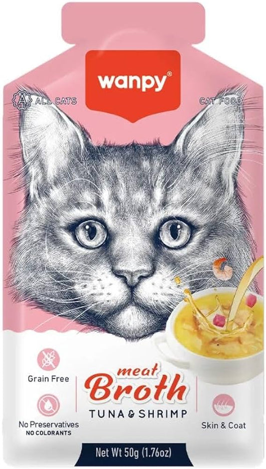 Wanpy Adult Cat Soup Meat Broths Tuna & Shrimps 50 g
