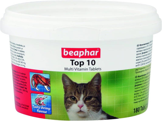 Beaphar Adult Cat Top 10 Multi Vitamins Tablets 180 Tab