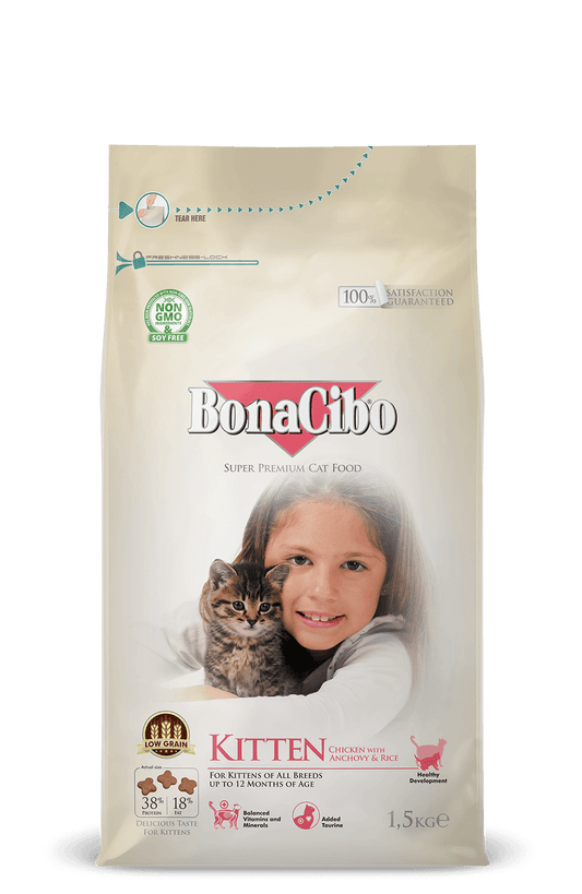 Bonacibo Kitten Chicken With Anchovy & Rice 1.5 Kg Bag