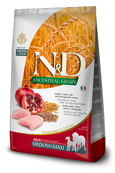 Farmina Adult Dog N & D AG Chicken & Pomegranate Medium & Maxi 2.5 Kg Bag