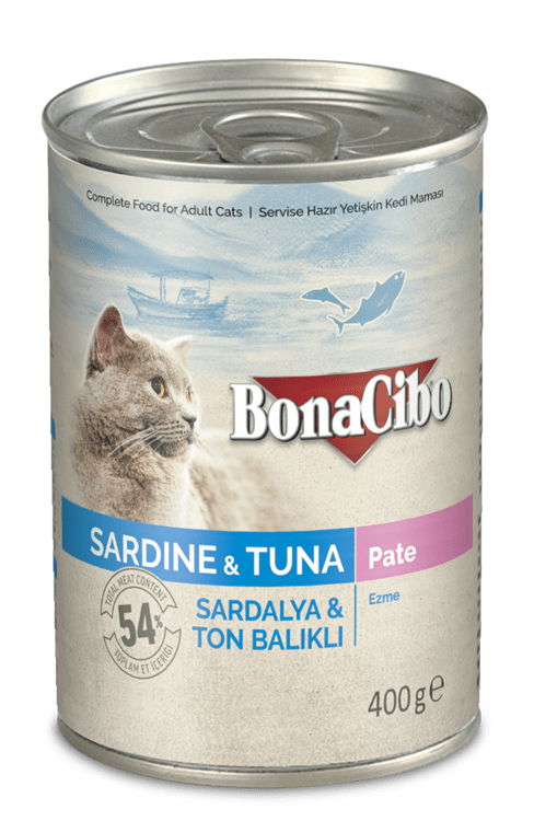 Bonacibo Adult Cat Sardine & Tuna - Pate 400 g Canned