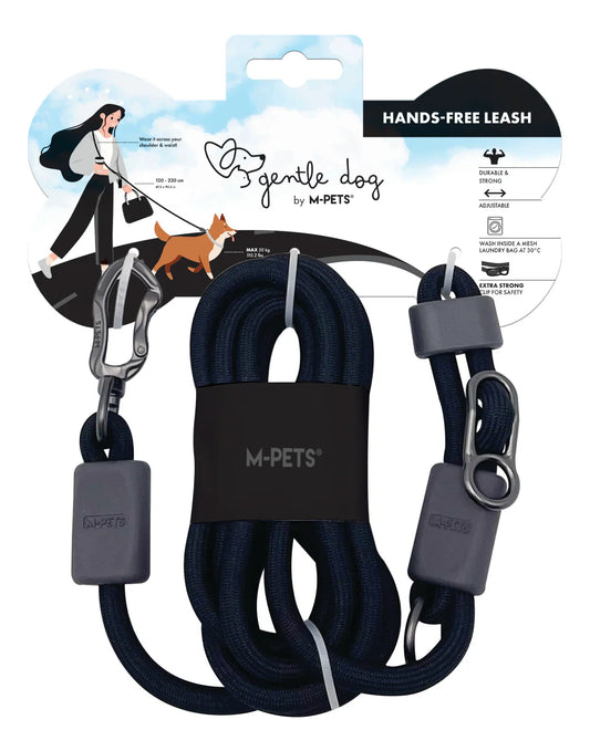 M-PET GENTLE DOG HANDS FREE LEASH ONYX BLACK