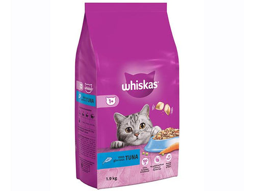 WHISKAS ADULT FOOD TUNA 1+ CAT DRY FOOD 1.9KG