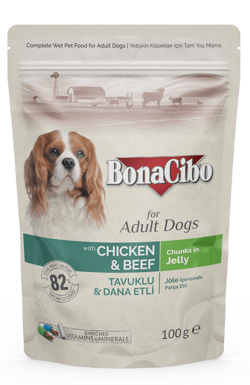 Bonacibo Adult Dog Chicken & Beef - Chunks In Jelly 100 g Pouch