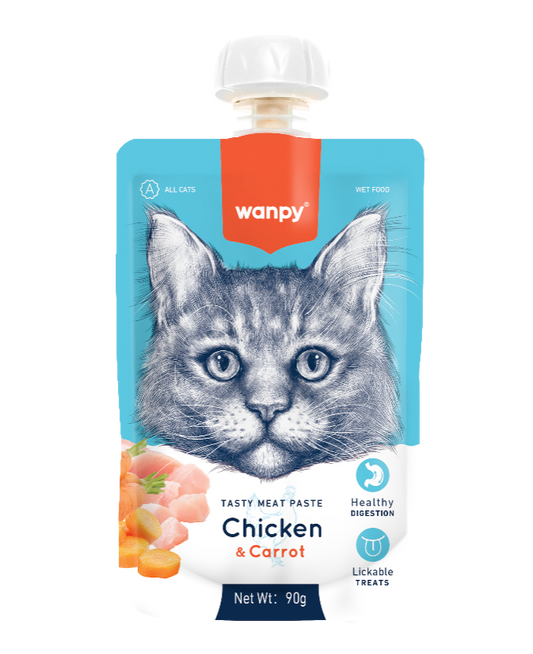 Wanpy Adult Cat Tasty Meat Chicken & Carrot 90 g Pouch