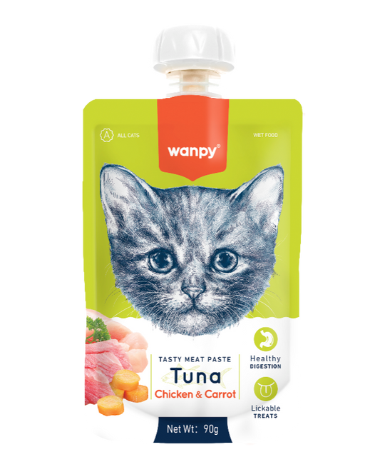 Wanpy Adult Cat Tasty Meat Tuna Chicken & Carrot 90 g Pouch