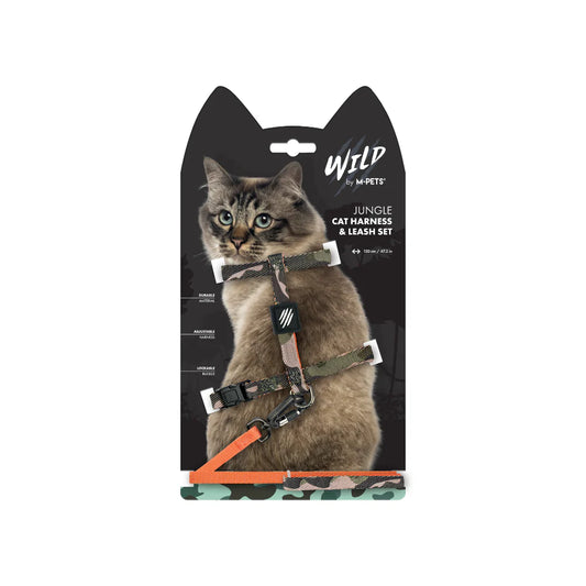 M-PET WILD JUNGLE CAT HARNESS & LEASH SET