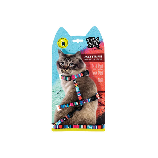 M-PET URBANSTYLE JAZZ STRIPES CAT ECO SET (HARNESS &