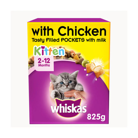 WHISKAS KITTTEN DRY TREAT CHICKEN 2-12 BOX KITTEN DRY TREAT 800G