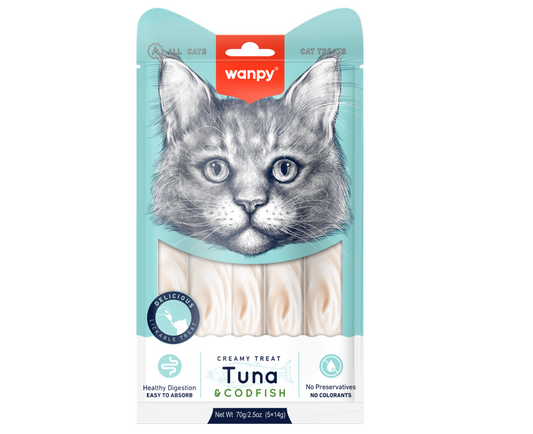 Wanpy Adult Cat Creamy Lickable Treats Tuna 70 g Pouch