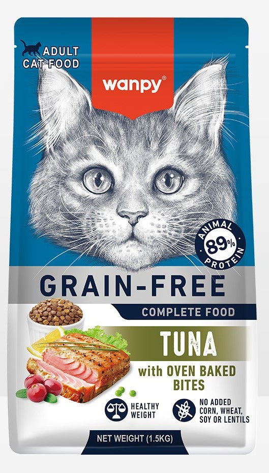 Wanpy Grain Free Chicken Dry Food For Adult Cat Tuna 1.5 Kg