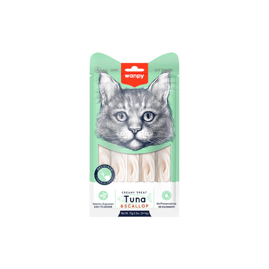 Wanpy Adult Cat Creamy Lickable Treat Tuna & Scallop 70 g Pouch