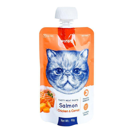WANPY ADULT CAT MEAT PASTE SALMON CHICKEN & CARROT 90G