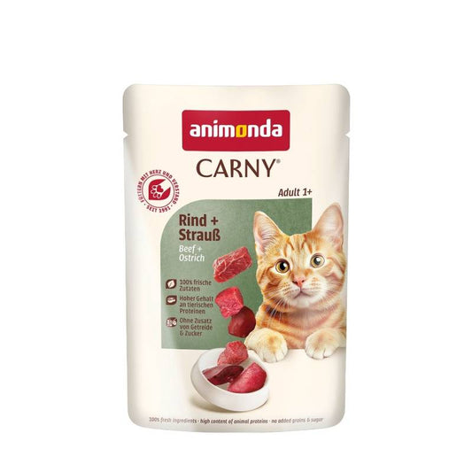 ANIMONDA CARNY ADULT CAT BEEF & OSTRICH 85 G POUCH