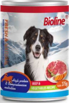 Bioline Adult Cat Wet Food Beef & Vegetables 375 g Canned