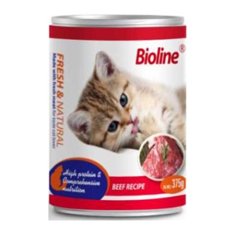 Bioline Adult Cat Wet Food Beef 375 g Canned
