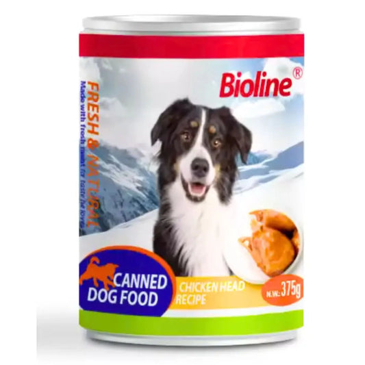 Bioline Adult Dog Wet Food Chicken Head 375 g Canned