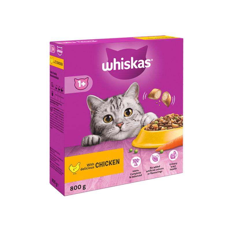 WHISKAS CAT DRY TREAT CHICKEN 1+ BOX CAT DRY TREAT 800G