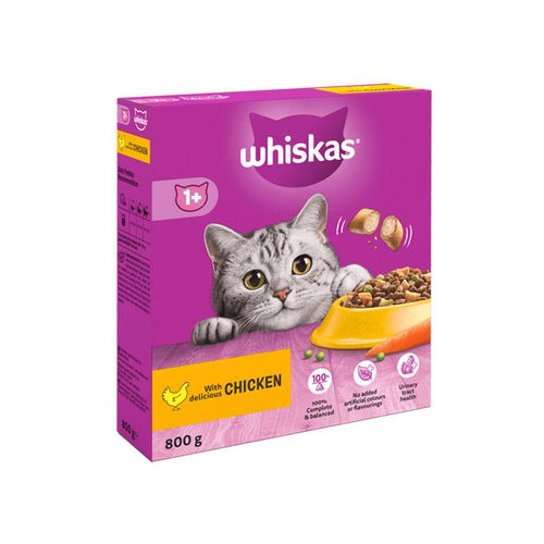 WHISKAS CAT DRY TREAT CHICKEN 1+ BOX CAT DRY TREAT 800G
