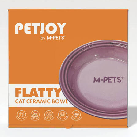 M-PET PETJOY FLATTY CERAMIC BOWL PURPLE 500ML