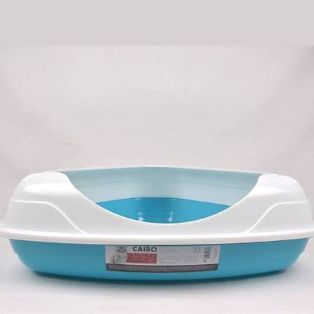M-PET CAIRO CAT LITTER TRAY WITH RIM BLUE & GREEN
