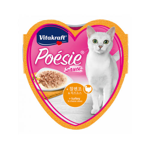 Vitakraft Adult Cat Poesie Turkey in Cheese Sauce 85 g Tray