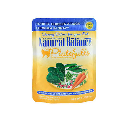 Natural Balance Adult Cat Turkey, Chicken & Duck 85 g Pouch