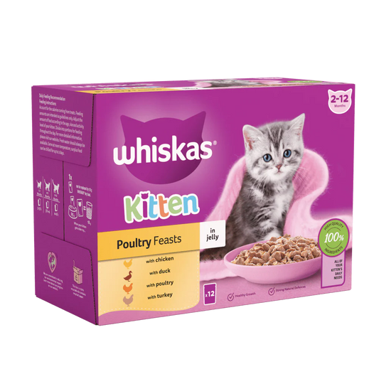 WHISKAS CHICKEN MOUSSE KITTEN JUNIOR 2-12M (28X80GM)