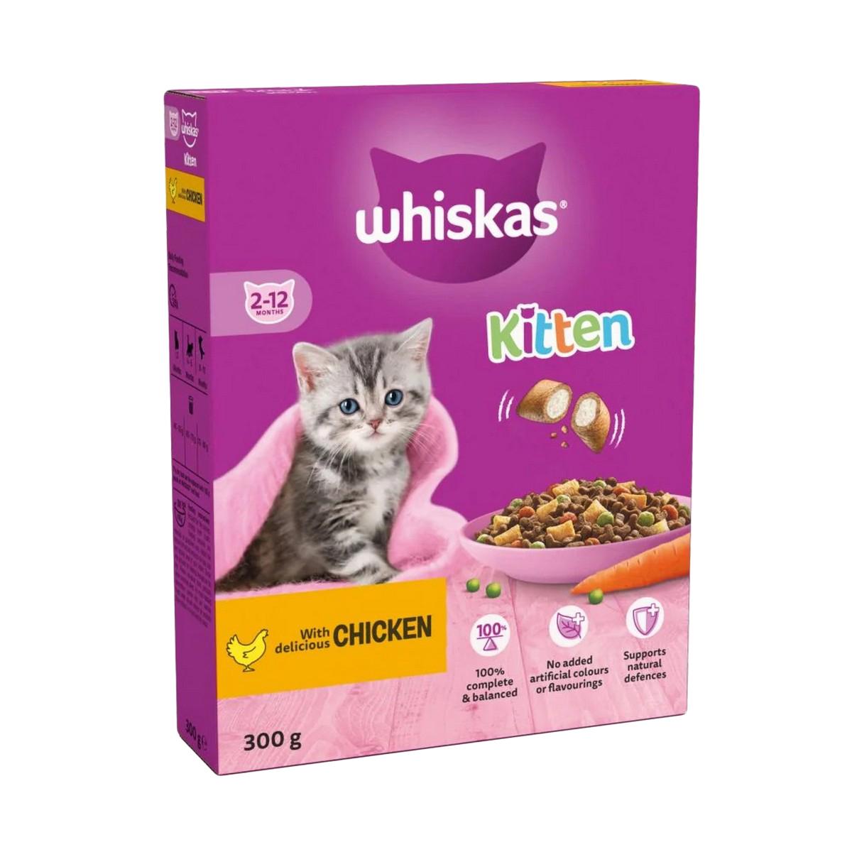 WHISKAS KITTTEN DRY TREAT CHICKEN 2-12 BOX KITTEN DRY TREAT 300G