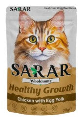 SARAR Wholesome Cat Pouch Chicken With Egg Yolk  (Healthy Growth) 70 g