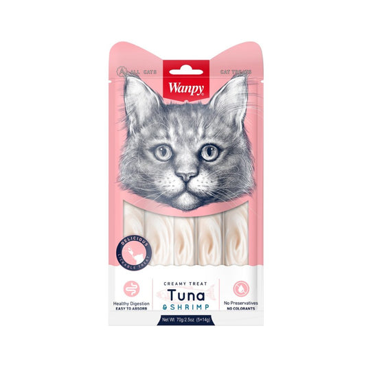 Wanpy Adult Cat Creamy Lickable Treat Tuna & Shrimp 70 g Pouch
