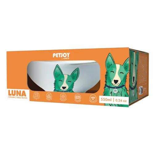 M-PET PETJOY FURRY FEAST LUNA CERAMIC BOWL - COLOR 550ML