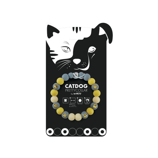 M-PET CAT & DOG LUMINOUS PRETTY COLLAR GREEN & YELLOW MEDIUM