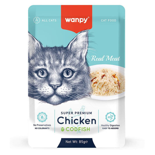 WANPY ADULT CAT REAL MEAT CHICKEN & COD FISH CAT WET FOOD 85G