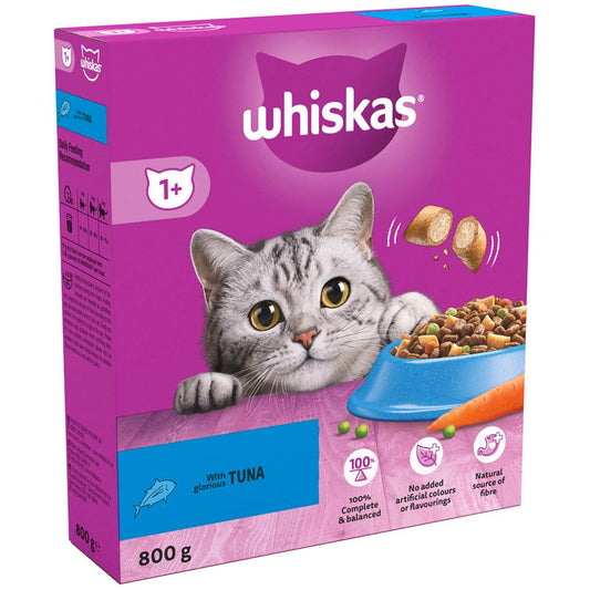WHISKAS CAT DRY TREAT TUNA 1+ BOX CAT DRY TREAT 800G