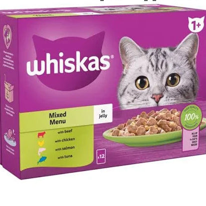 WHISKAS CHICKEN JELLY CAT 1+ (28X80GM)